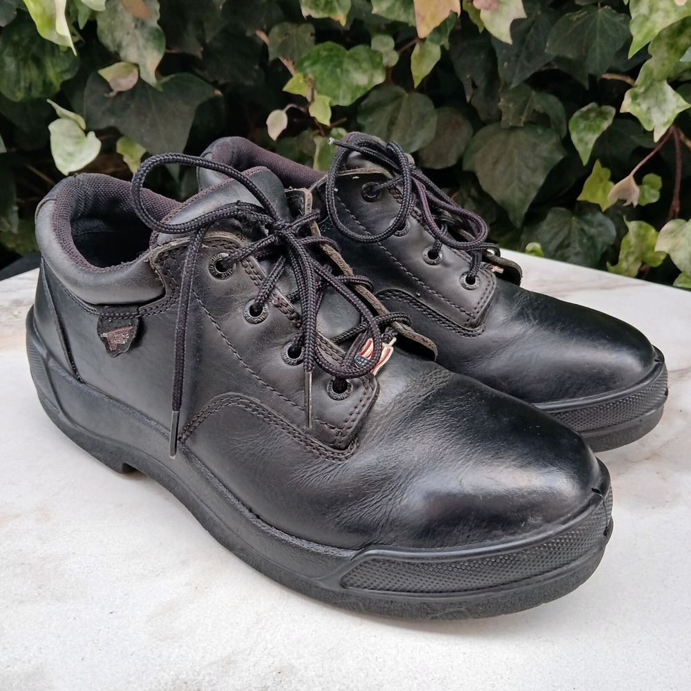 Red Wing Soft Toe Slip Resistant EH Work Safety Shoes Men's Size 8 D Black